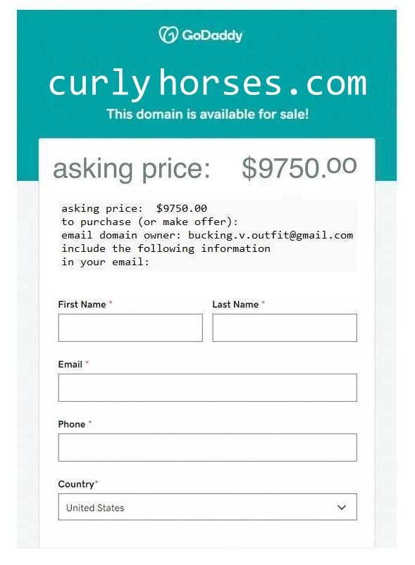 this domain is for sale curlyhorses.com